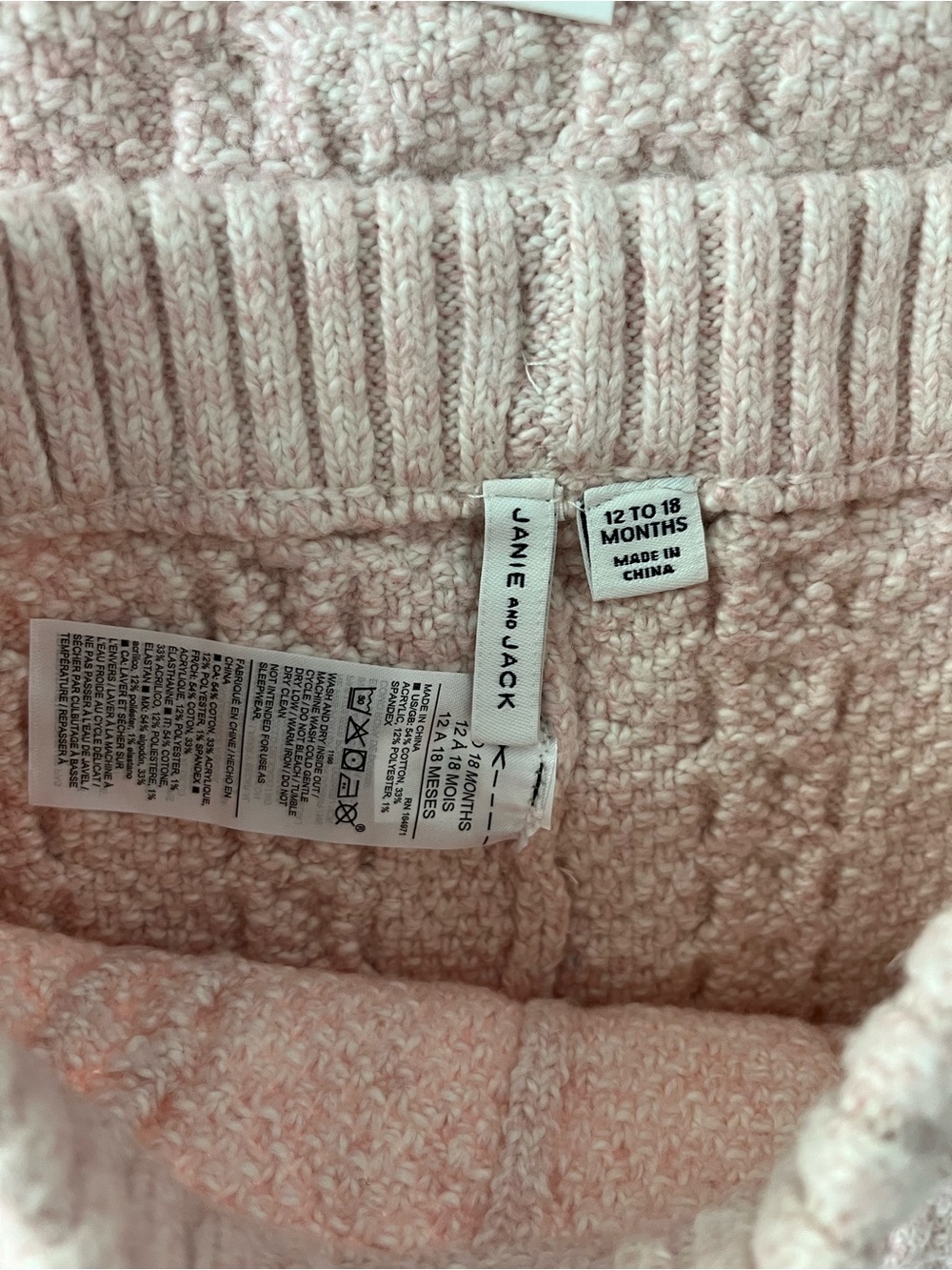 Janie and Jack Pale Pink Cable-Knit Cardigan & Pants Matching Set - Picture 8 of 8